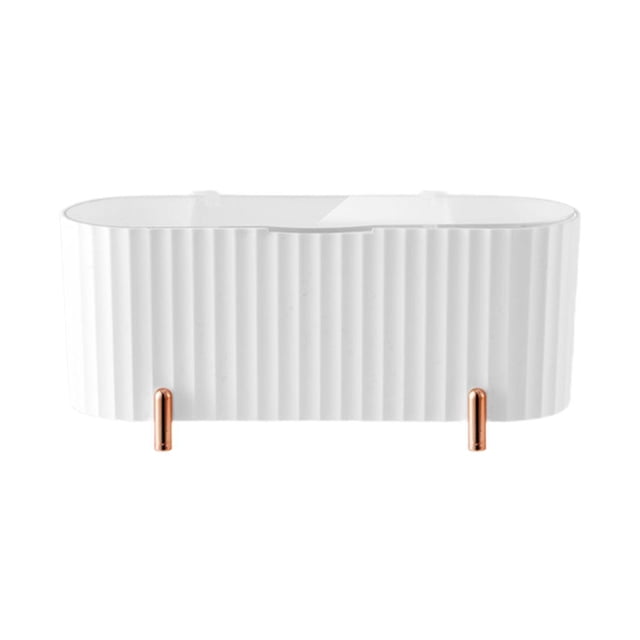 Organizador De Almohadillas De Algodón Con Tapa Para Encimera De Escritorio Hogar Blanco SM SunniMix Soporte para almohadillas de algodón