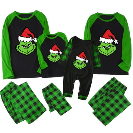 

Cyinyin Grinch Pajamas For Women Matching Family Christmas Pajamas Xmas Prints Family Matching Long Tops+Pants Set Family Matching Sets Family Christmas Pajamas Matching Sets Grinch Christmas Pajamas