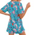 thumbnail image 2 of Yuyamidu Pink Axolotl Womens Lounge SetsCute Pjs Set Short Sleeve Round Neck Sleep Shirt & Soft Elastic Waist Shorts Summer Loungewear, 2 of 7