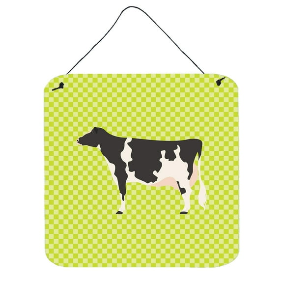Carolines Treasures BB7648DS66 Holstein Cow Green Wall or Door Hanging Prints, 6 x 6 in.