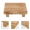 thumbnail image 2 of GETAJGHSD Short Wood Stool Khaki Simple Artware 1Pcs 9.8x7.1x2.8in, 2 of 9