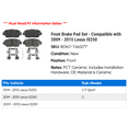 thumbnail image 2 of Front Brake Pad Set - Compatible with 2009 - 2015 IS250 2010 2011 2012 2013 2014, 2 of 2