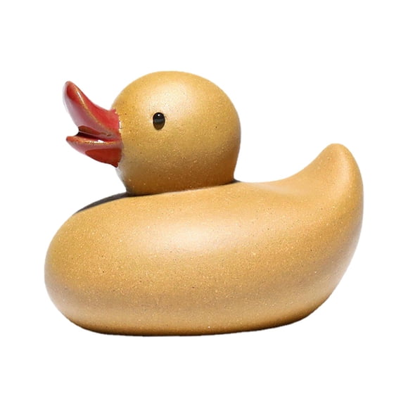 GROWTH TANK Duck Statue Clay Tea Pet Gift for Tea Lovers Desk Figure Animal Sculpture