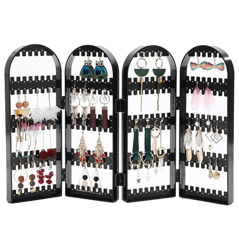 Pro Space Foldable Earrings Display Stand 4Panel Jewelry Hanger