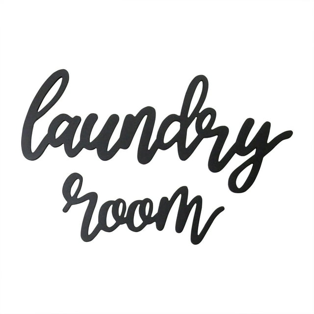 Stratton Home Decor Wooden Laundry Room Wall Decoration Script Sign