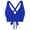 Blue, variant on Plus Size Swimwear Women Lace Up Swimwear Tops Underwire Full Coverage Bikini Top Push Up Swim Crop Top Tie Back Bathing Suit Tops Wine Xxl