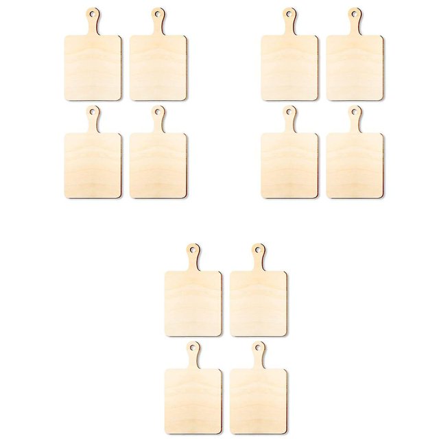 12Pcs Blank Mini Wooden Cutting Boards with Handle Small Cutting Board DIY Home Kitchen Cooking Vegetable Decor A-Yvan