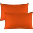 thumbnail image 1 of Zippered Cases Pillowcases Covers Egyptian Cotton 2-Pack (20 x 26 Inch, Orange), 1 of 12