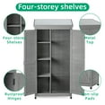 thumbnail image 5 of Gzxs Outdoor Storage Wood Cabinet with Metal Top, Garden Tools Shed for Patio and Yard, 33.5"L x 20.5"W x 68.5"H, Gray, 5 of 8
