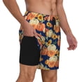 thumbnail image 2 of Balery fall Pumpkin Daisy Bañador para hombre, shorts de playa de secado rápido con entrepierna y forro de compresión-Medium, 2 of 6