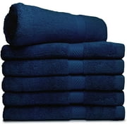 World Famous Royal Comfort 100% Cotton Bath Towel Size 24x48 at 10.5 lbs per dz Weight ! Pack of 6 Navy Blue Towels. DO not Settle for Less! Towels for Pool, Gym, Spa ,and Dorm.