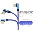 thumbnail image 4 of LAICAIW 3 Ft 90 Degree Micro USB Cable 90 Degree USB 2.0 A Male to USB 2.0 Micro Male Nylon-Braided Fast Sync & Charging Cord for Android Phone, Samsung, LG,Huawei, Smartphones & More(Blue/3-Pack), 4 of 7