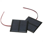 2-Pack 5.5V 0.6W Polysilicon Wired Solar Panels - Compact, Efficient Energy Source for DIY Solar Projects, Garden Lighting, and Low-Power Devices, Eco-Friendly Solar Power Conversion, 2.6x2.6 Inch