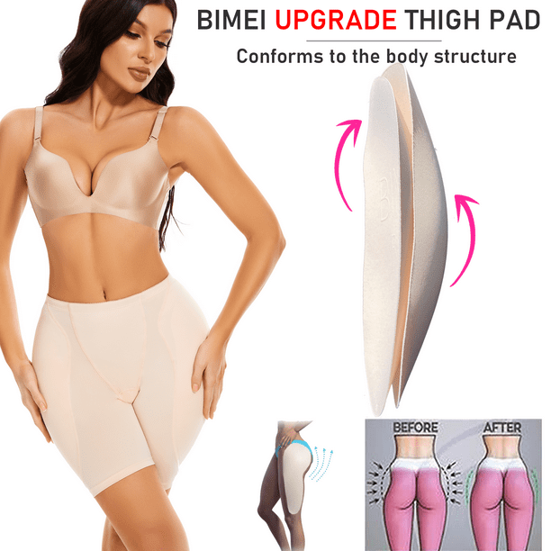 BIMEI 2PS Thigh Pdadded Women Shapewear Butt Lifter Body Shaper Panties Hip  Padded Enhancer Booty Lifter Tummy Control Panty,Beige,XL