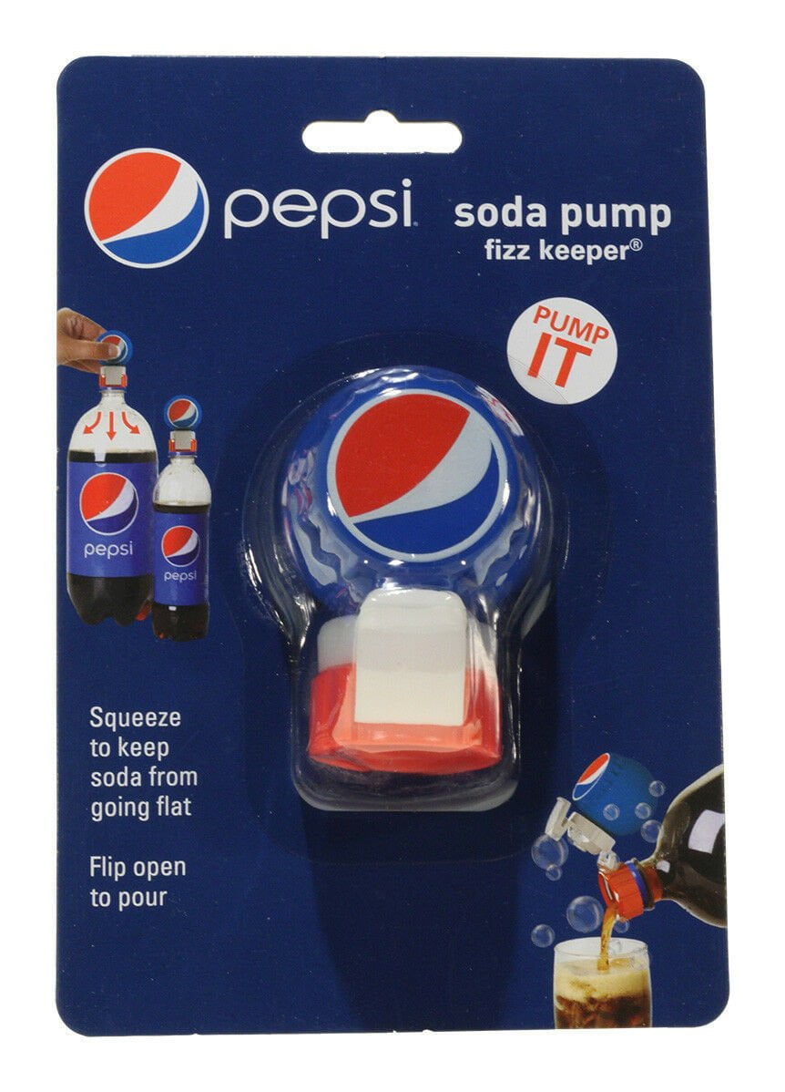 Soda Maker Parts & Accessories Jokari Pepsi Modern Logo Fizz Keeper Pump and Pour Soda Bottle