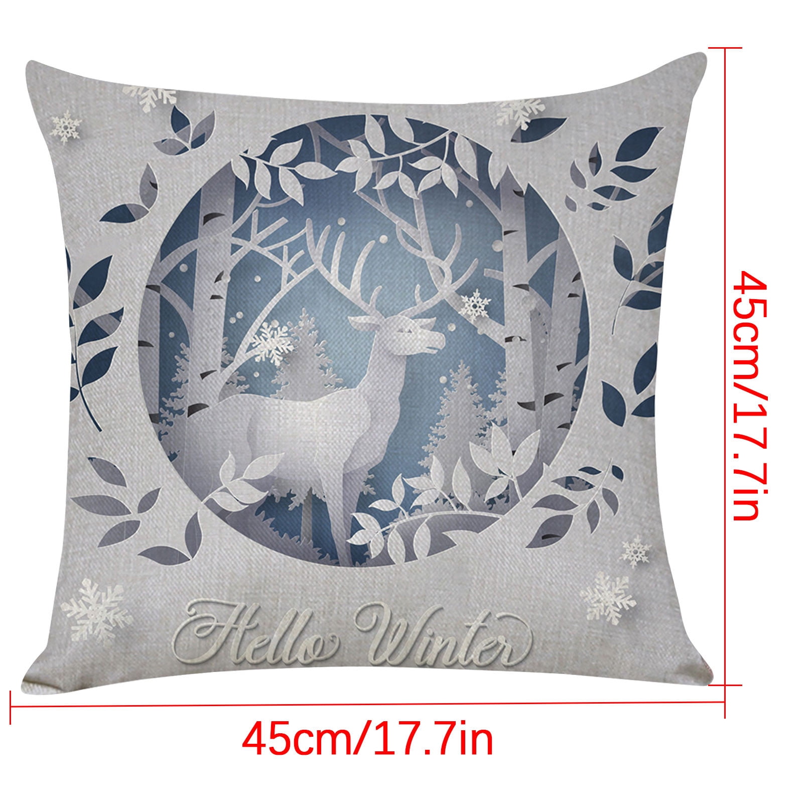 Chair Cushion Cover, Pillow Covers, Decorative Pillow Covers 18x18 inch  (45x45 cm) Blue, Cotton Throw Pillow Covers, Handmade Pillow Covers,  Traditional, Animal Print - Blue Elephant 