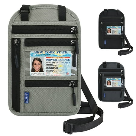 Egoelife Travel Neck Wallet with RFID Blocking Waterproof Travel Neck Pouch Passport Holder for Women and Men Keep Your Cash Credit Cards and Phone Safe for Secure Travels