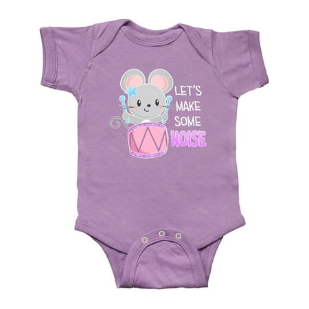 

Inktastic Let s Make Some Noise Cute Mouse Drummer Gift Baby Boy or Baby Girl Bodysuit