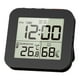 thumbnail image 3 of Reloj de pared con termómetro e higrómetro, reloj de ducha digital, relojes de ducha para profesores. Negro, 3 of 8