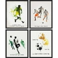 thumbnail image 3 of PixonSign Framed Paints Stroke Soccer Players Football Wall Art, Set of 4 Boy's Bedroom Illustration Wall Decor, Modern Adhesive Canvas Poster, Multicolor Contemporary Wall Décor - 12"x16" Black, 3 of 5