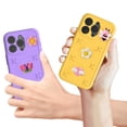thumbnail image 3 of Allytechgroup Kids Case for iPhone 16 Pro, Cute EVA Foam Cover with 3D Cartoon Charms, Shockproof Soft TPU Protective Case for Girls Boys Slim Anti-Scratch Bumper for iPhone 16 Pro, Yellow, 3 of 6