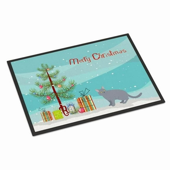 Carolines Treasures CK4619MAT 18 x 27 in. European Shorthair No.3 Cat Merry Christmas Indoor or Outdoor Mat