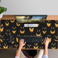 thumbnail image 4 of Long Mouse Pads for Desk,Black Halloween Pumpkin Faces Desk Mats on Top Of Desks, Desk Mouse Pad Extra Large with 3mm Non-Slip Base and Stitched Edge for Gaming,Office,Work,Home 47.3"x23.6", 4 of 6
