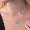 thumbnail image 4 of Gem Stone King 925 Silver Green Turquoise Pendant Necklace for Women (5.02 Cttw, Gemstone Birthstone, Emerald Cut 14X10MM, with 18 inch Silver Chain), 4 of 4