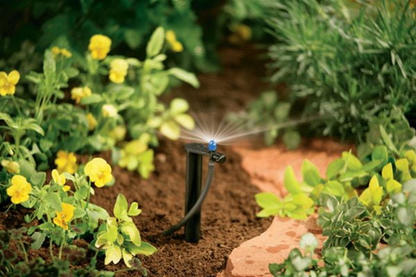 Orbit Adjustable Flow Half Pattern Micro-Sprinkler on 12" Stake for Drip System
