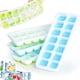 thumbnail image 1 of Molde de silicona para cubitos de hielo con tapa, paquete de 4 cubitos de hielo sin BPA, bandeja apilable para cubitos de hielo, gachas para bebés, whisky, verde, 1 of 5