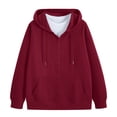 thumbnail image 4 of Hoodie for Women Red Zip Up Hoodie for Women Long Sleeve Women Hoodies Pullover Cute Cloths XXXL, 4 of 4