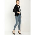 thumbnail image 4 of Abrigo De Oficina Para Mujer Chaqueta De Terciopelo Con Botones Y Cuello Chal Sólido Negro XS, 4 of 7