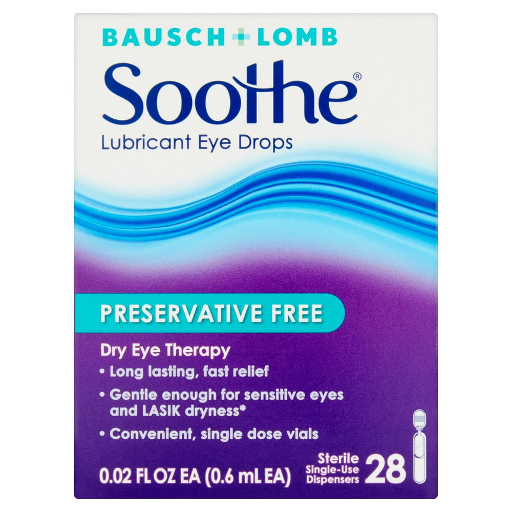 Soothe® PreservativeFree Lubricant Eye Drops 28 ct 0.02 fl oz EA (0.6 mL EA)