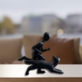 thumbnail image 3 of Figura artística de hombre y perro, regalo para amantes de las mascotas, colección creativa, decoración de mesa, escultura para armario, oficina, Negro, 3 of 7