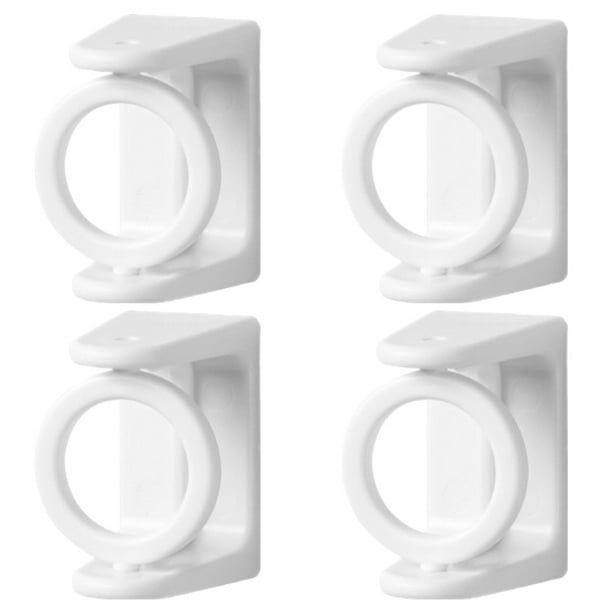4 soportes giratorios para barra de cortina, ganchos telescópicos y soportes adhesivos.