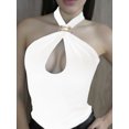 thumbnail image 1 of Women's Summer Sexy Hollow Out Backless Cropped Patchwork Tank Top Y2k Style, 1 of 7