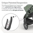 thumbnail image 5 of UPPAbaby Ridge Jogging Stroller/Durable Performance Jogger with Never-Flat Tires/Built for Walking, Running, Hiking/Water Bottle Holder & Basket Cover Included/Gwen (Green Mélange/Carbon Frame), 5 of 5