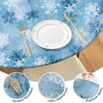 thumbnail image 4 of Light Blue Christmas Snowflake Pattern Round Fitted Tablecloth with Elastic Edge,Dining Table Cover Waterproof,Outdoor Round Tablecloth for Camping,Dining,Indoor and Outdoor, 4 of 7