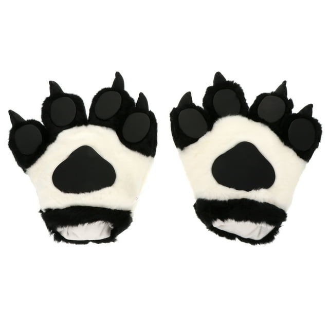 KAKOWELY 1 par de guantes de palma de animal, juguete de peluche, oso, tigre, disfraz de cosplay, guantes de pata