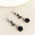 thumbnail image 3 of Gothic Black Rose Earrings Victorian Style Witch Jewelry Romantic Dark Aesthetic, 3 of 4