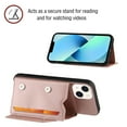 thumbnail image 5 of Dteck for iPhone 14 6.1 Inch Flip Wallet Case with Wrist Strap, PU Leather Card Slots Cash Pocket Stand Feature Full Body Protective Shockproof Folio Case Cover for iPhone 14,Rosegold, 5 of 7