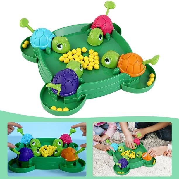 Hungry Turtle Game Turtle Pac-Man Game Toy Batalla interactiva para padres e hijos Juguete educativo Juego mesa familiar (72 piezas frijoles) Turtle Pac-Man 72 Beans (caja color en inglés)