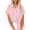 Pink, variant on Kovlvoll Button down Shirts for Women Cotton Linen Casual Summer Turn down Solid Color Short Sleeve Shirt Tops