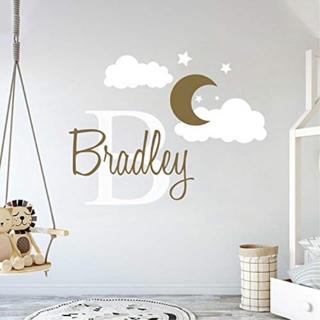 moon and stars nursery wall stickers