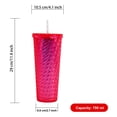 thumbnail image 2 of Vaso Textura cadena doble pared 700 ml con popote Tornasol Rosa, 2 of 5