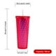 thumbnail image 2 of Vaso Textura cadena doble pared 700 ml con popote Tornasol Rosa, 2 of 5