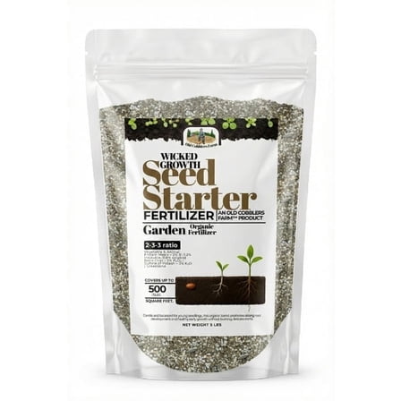 Old Cobblers Farm™ Wicked Organics Organic Seed Starter -  Natural Fertilizer for Potting Soil, Strong Roots & Healthy Seedling Growth (5 lbs | 10 lbs | 15 lbs | 20 lbs) (20 lbs)