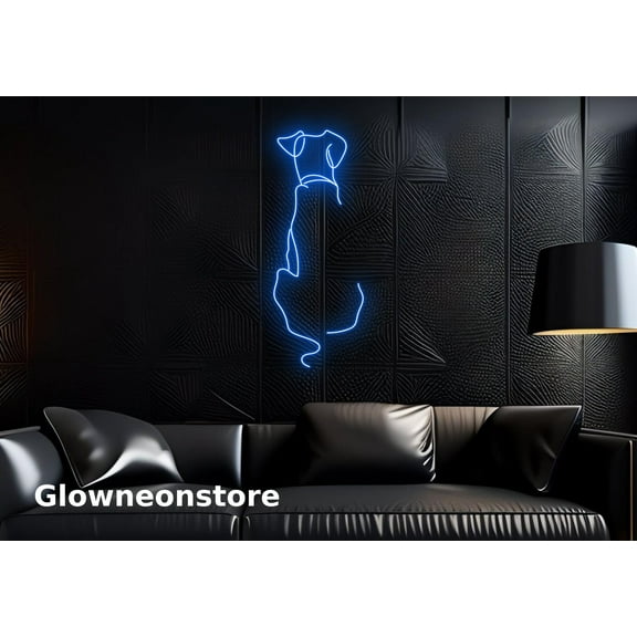 Glowneon Dog Turn Back Neon Sign, Dog Line Neon Sign, Animal Neon Light, Pet Led Light