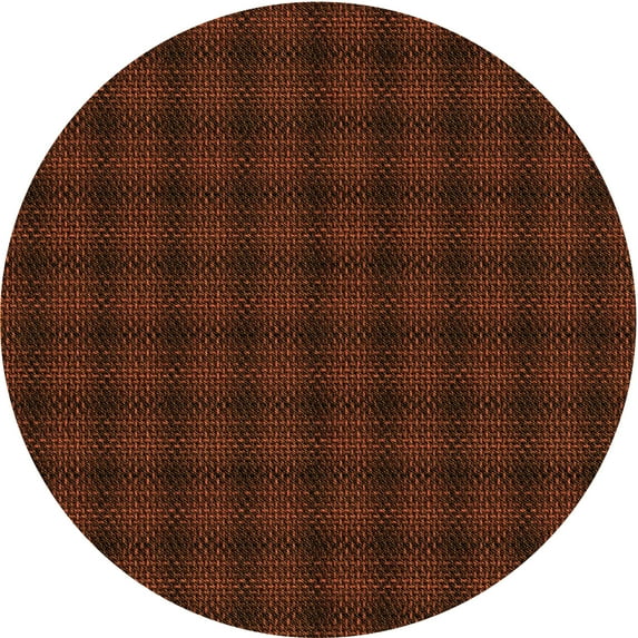 Ahgly Company Indoor Round Patterned Mahogany Brown Area Rugs, 4' Round