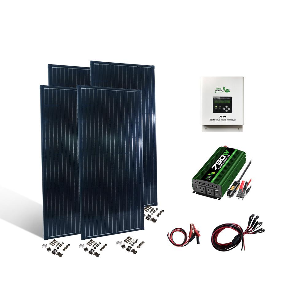Nature Power 800 Watt High Performance Solar Kit with 4 x 200 Watt Solar Panels